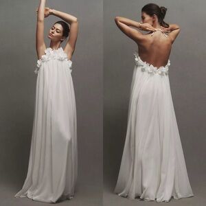 PATBO NWT Maia 3D Floral Hand Embroidered White Wedding Gown 12